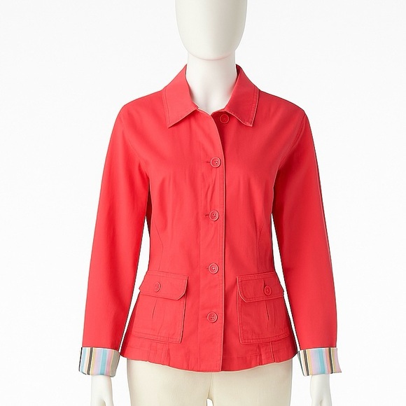 Jamaica Bay Jackets & Blazers - Jamaica Bay Coral Cotton Jacket – Women’s Large